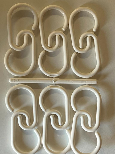 Imagen 2 de 2 de Ganchos Plasticos Cortina De Baño Blanco