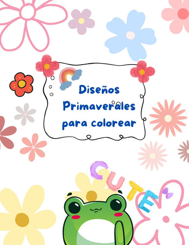 Libro Pdf Diseños Kawaii Primaverales 36 Pag. Para Colorear