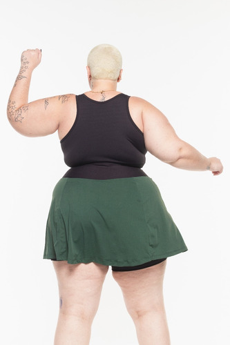 Imagem 3 de 10 de Shorts Saia Plus Size Esther Wonder Size Emana® Verde