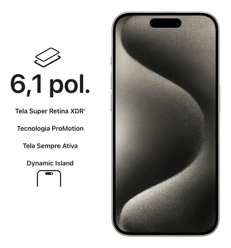 Apple Iphone 15 Pro (128gb) - Titânio Natural | Promoção! (Novo