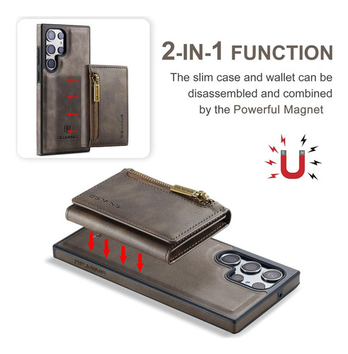 B Funda Tipo Cartera Desmontable For Samsung Galaxy S23 Ultra