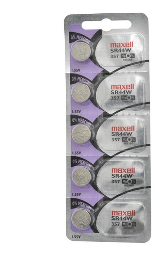 Imagen 1 de 5 de 5 Pilas Sr44w 357 Óxido De Plata 1.55v. Maxell Reloj Alarmas