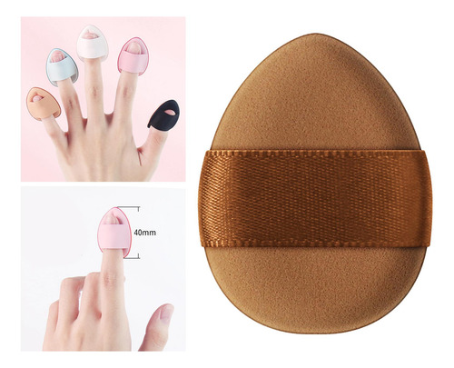 4 Herramienta De Belleza De Esponja De Maquillaje De Marrón