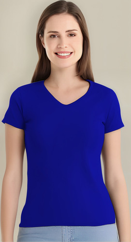 Playera Deportiva Dama Cuello V 100% Poliester Colores Gym