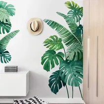 Comprar Pegatinas De Pared Planta Tropical Hoja De Tortuga Etiqueta De La Pared Playa Fresca Palm Leave Art Decal Puerta Decoración De La Pared Sala De Estar Cocina Decoración Para El Hogar