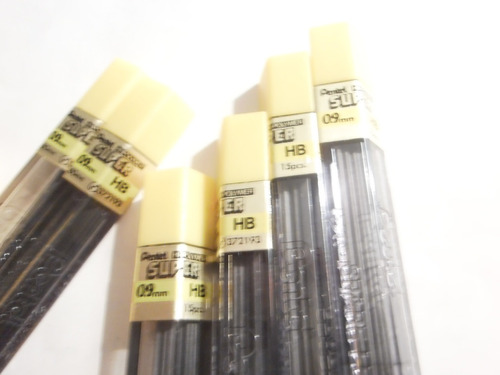 Minas Pentel 0,9 Mm X 3 Tubitos Con 12 Minas Hb Son 36 Minas