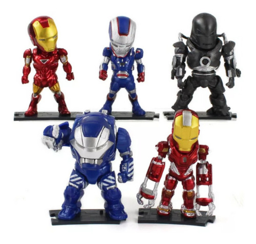 Avengers Iron Man Figuras 8 Cm Set Completo De 5 Pcs