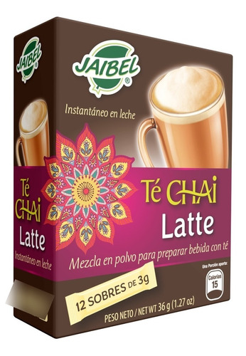 Jaibel Te Chai Latte Caramelo X12 Sobres Tradicional