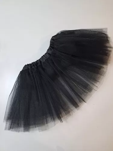 Tutu 4 Capas Negro Niña De 3 A 6 Años Disfraz Pollera