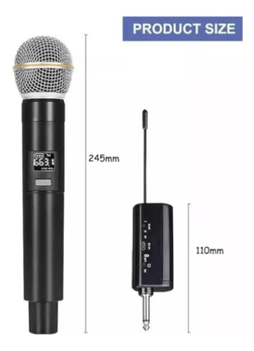 Kir De 2 Micrófonos Profesionales Para Karaoke Inalambricos Negro