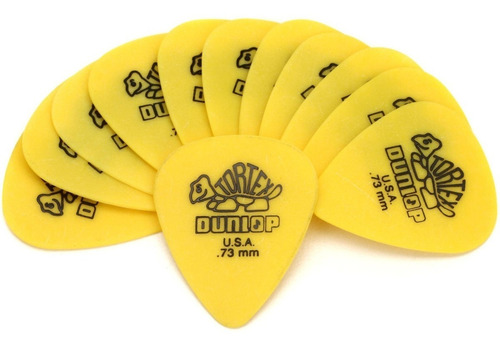 Palheta Dunlop Tortex  0.73mm 12 Un Standard - Amarelo