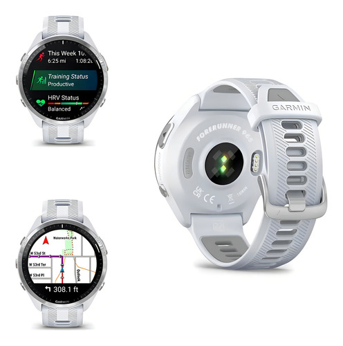 Smartwatch Garmin Forerunner 965 1.4 Com Rede Móvel Caixa 35.4mm De Titânio, Pulseira De Silicone