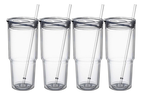 Vuelos Aislados Clásicos De Meway 30oz/4 Pcs, Vaso Acrílico