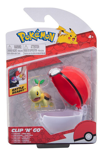 Boneco Pokémon Turtwig + Pokebola 10 Cm Colecionavel Sunny