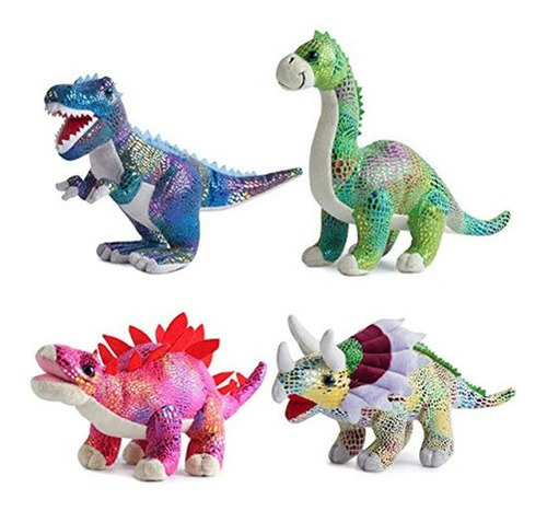 Juego De 4 Dinosaurios De Peluche Para Niños Y Niñas 12 Pul