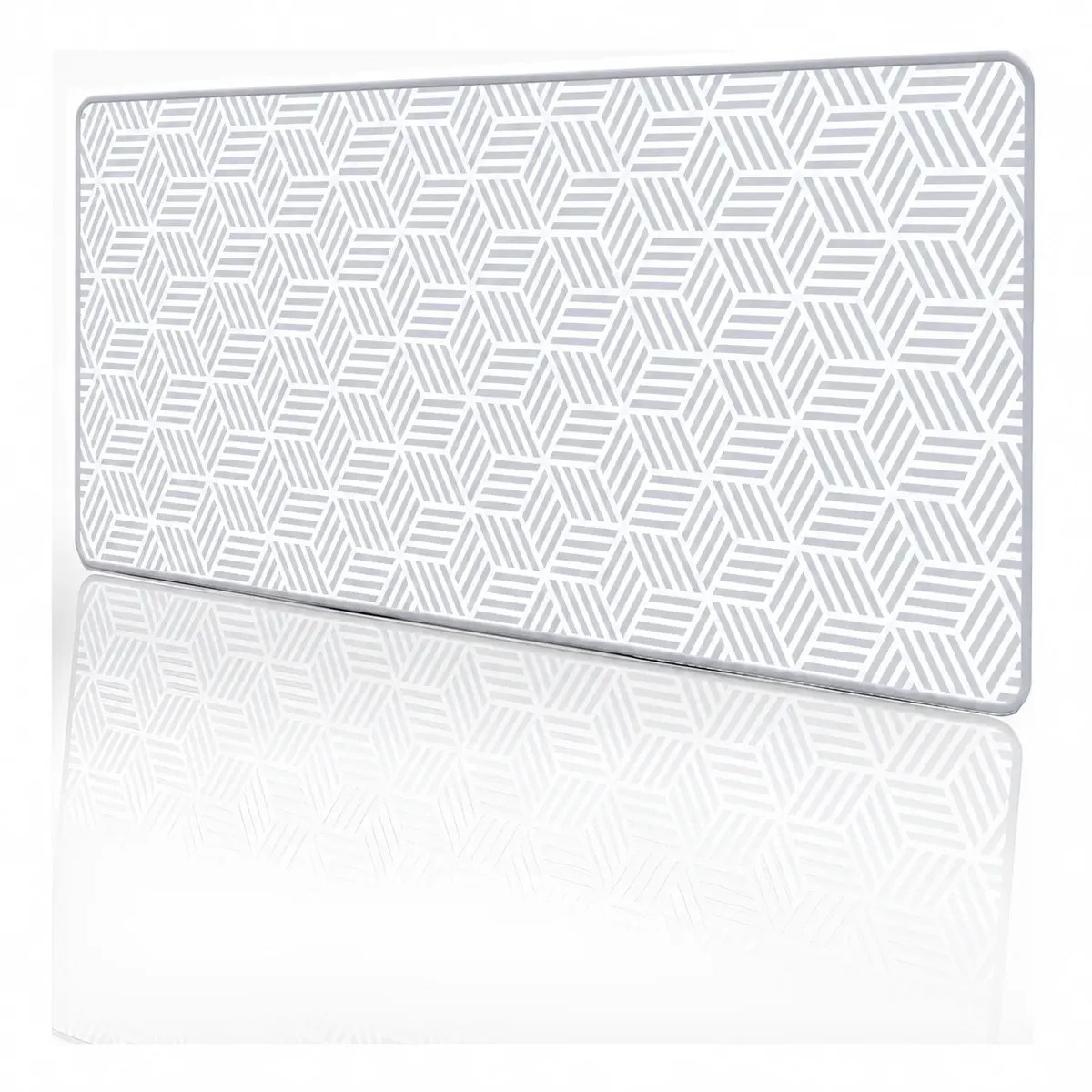 Mouse Pad Gamer XL 800x300X3mm Tapete para Mouse Free Wolf A06 Alfombrilla Raton con Hexágonos para Deslize SPEED, Blanco