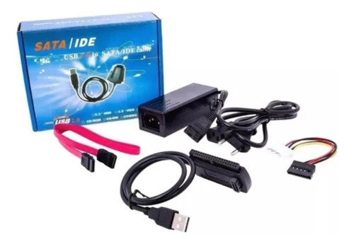Sata Ide Cabo Adaptador Usb 2.0 Hd Conversor Fonte 3 Em 1 Cabo Sata/ide Usb