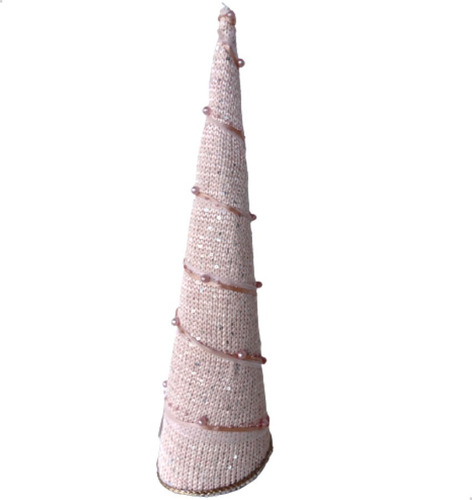Imagen 3 de 10 de Arbol Cono Rosa Papa Noel Adorno Decoración Navideña