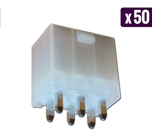 Conector Pci Molex 6 Pines Recto Hembra - Pack De 50 Unidade