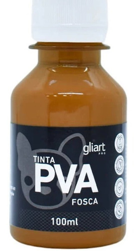 Tinta Pva Fosca Gliart 100ml Cor Canela