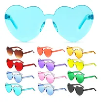 Comprar ¡ Gafas Fashion Party De Corazón Sol Rimless Moda Colores !! Color De La Lente Agua Marina Color De La Varilla Multicolor Color Del Armazón Multicolor