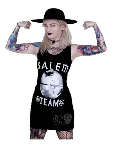 Vestido Tirante Salem Team Witch Bruja Magia Goth Pagan Luna