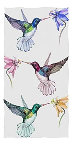 Agona Toallas De Mano Con Diseño De Colibríes De Colores, Ab