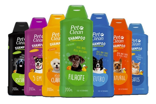 Shampoo Pra Cachorro Gato Banho E Tosa Cães Pet Clean 700 Ml Fragrância Tipos Tom De Pelagem Recomendado