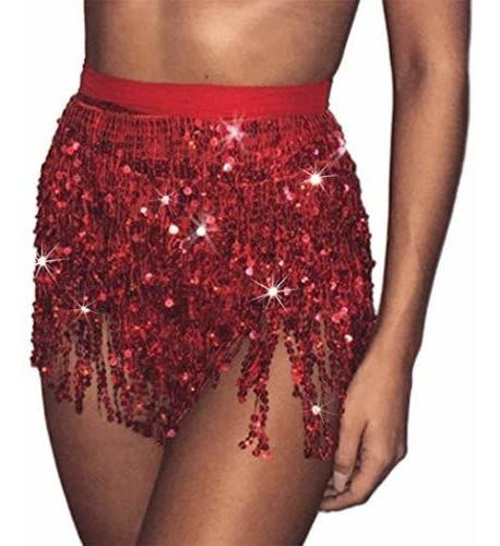 Boho Lentejuela Borla Cadera Bufanda Multijugador Danza Para