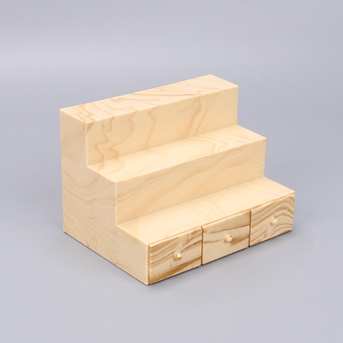 2 Estantería En Miniatura A Escala 1/12, Grano De Madera