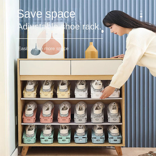 Organizador De Zapatos Ajustable De Doble Nivel Compacto Que