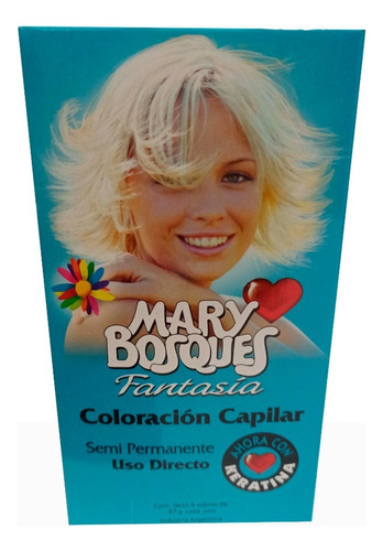Tintura Fantasia Mary Bosques Con Keratina En Sachet Pack X6