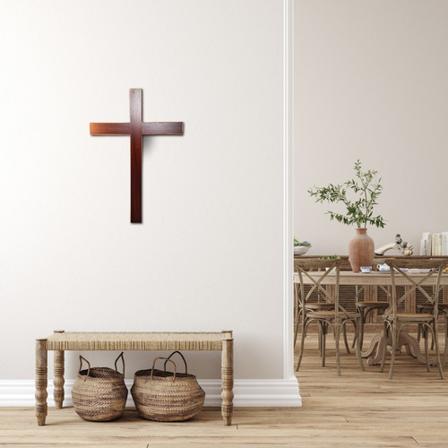 Cruz Sem Cristo Crucifixo De Parede Em Madeira 80cm Cor Marrom