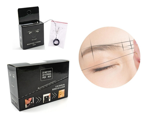 Hilo Entintado Mappin Diseño Cejas Microblading Tattoo-6 Pzs