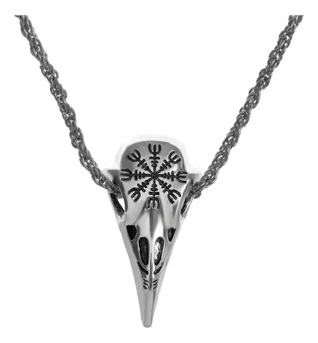 Collana di corvo nero gotico Collana con teschio di uccello di