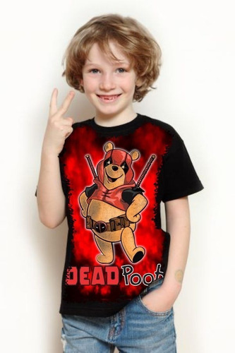 Camiseta Criança Frete Grátis Super Herói Dead Pooh