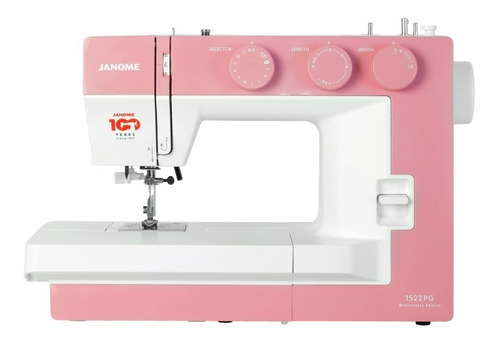 Máquina de costura reta Janome Edición Aniversario 1522PG portátil branca/rosa 127V