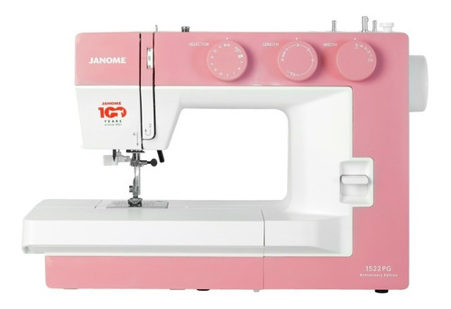 Máquina De Coser Recta Janome Edición Aniversario 1522pg Portable Blanca Y Rosa 220v