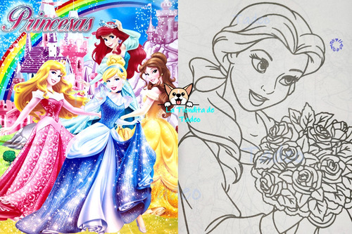 15 Libros Para Colorear Princesas, 16 Paginas Tamaño Carta
