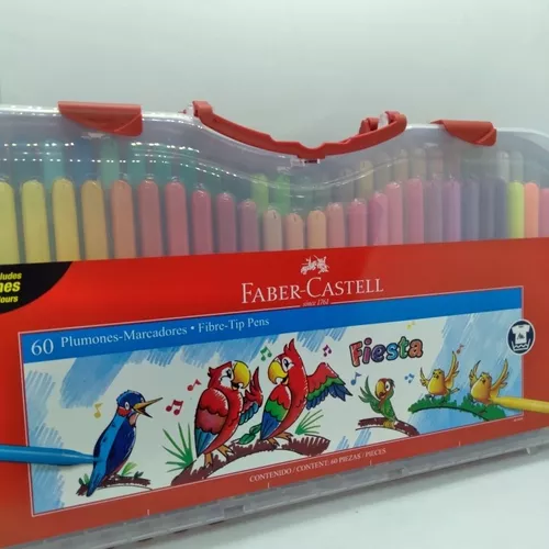 Marcadores Fiesta x60 colores de Faber Castell