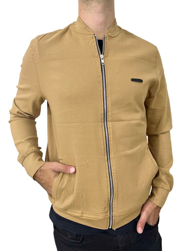 Campera De Bengalina Cuello Bomber - Hombre