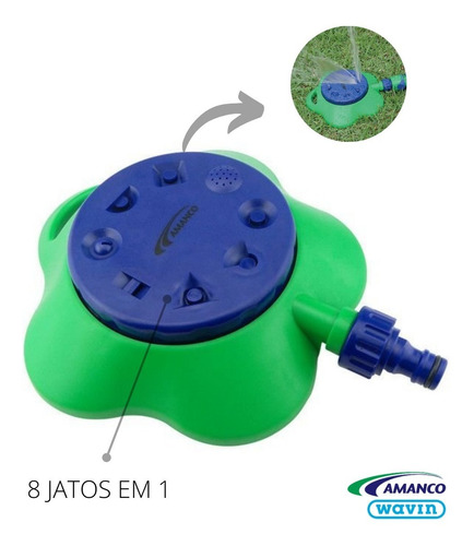 Imagem 3 de 5 de Aspersor De Base Amanco 8 Jatos 8x 1