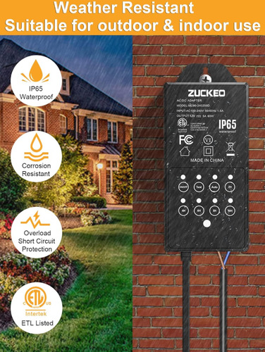 Zuckeo Transformador Voltaje De 110-220v. A 12v Exteriores