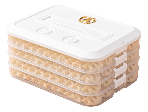 Almacenamiento De Dumplings Congelados De 4 Capas Con Tapas
