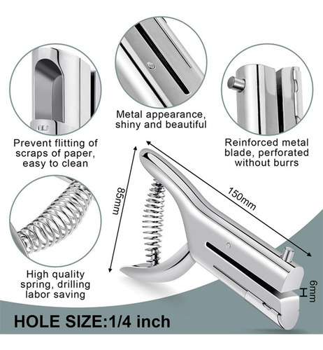 Perforadora De Orificio De 6 Mm Para Oficina Fácil De