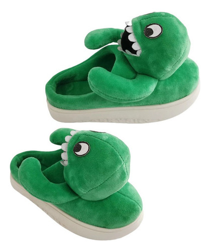 Pantuflas De Peluche, Color Verde