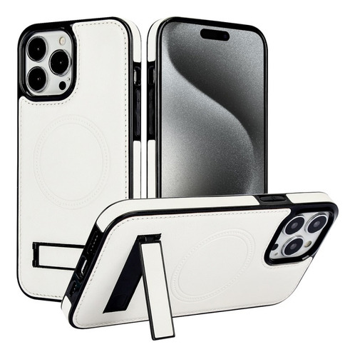 Funda De Cuero Vintage For iPhone 15/14/13, Con Soporte