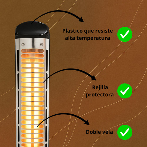 Estufa Eléctrica Vertical Cuarzo Bajo Consumo 1200w Premium
