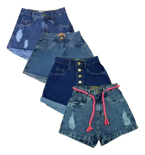 Short de best sale brim cintura alta