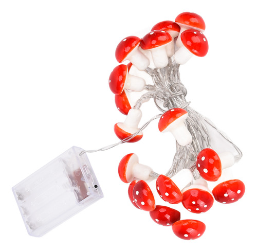 Cadena Led Muschroom Dedor De 7,2 Pies Y 20 Pulgadas, Roja,